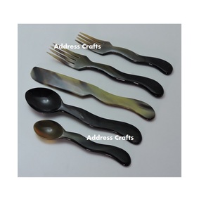 Ensemble de couverts de fête de style occidental en corne naturelle biologique, écologique, durable, réutilisable, facile à nettoyer, de haute qualité, personnalisé - Product Image 3