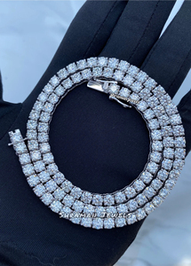 Elegante Collar de Tenis de Plata de Ley 925 con Diamantes Cultivados en Laboratorio VS, 5 mm, Estilo Hip Hop, Unisex, Joyería Personalizada para Regalo de Compromiso - Product Image 4