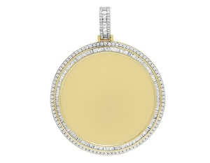 Colgante de Plata de Ley S925 con Diamante Moissanita Redondo y Corte Baguette, Estilo Hip Hop, para Hombre y Mujer, Ideas de Regalo - Product Image 1