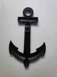 Juego de 3 Figuras Decorativas de Ancla de Barco en Aluminio, Técnica de Fundición, Plateadas - Product Image 3