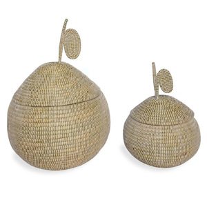Panier en osier de jonc de mer au meilleur prix, panier en forme de fruit en herbe de mer, meilleur choix pour les accessoires de rangement - Product Image 1