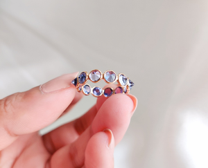 Impressionnant regarder l'argent incroyable plaqué or bleu Quartz pierre précieuse forme ronde anneau 4X6mm lunette ensemble avec ensemble de bijoux de mode pour - Product Image 5