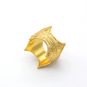 Bague Couronne Bohème en Laiton Plaqué Or 18 carats, Couronne Royale, Vente en Gros pour Femmes - Product Image 4