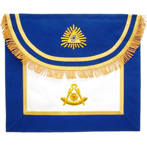ผ้ากันเปื้อนต้นแบบ Masonic ขอบสีฟ้าพี่น้องตาเห็นทั้งหมด - Product Image 1