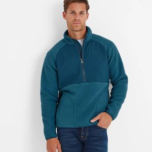 Venta al por mayor de moda de lana con cremallera chaqueta de invierno con estilo Sherpa chaqueta de lana polar de poliéster cremallera logotipo personalizado - Product Image 3