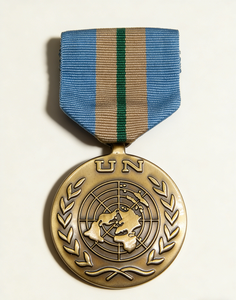 UN Peacekeeping Service Medal | Custom Metal Commemorative Medal with <b>Ribbon</b> | "In the Service of Peace" Souvenir Badge - Product Image 6