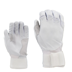 Dernier modèle Gants de frappeur de baseball en cuir de vachette Cabretta Gants de frappeur de baseball à manchette longue, réglables et confortables - Product Image 4