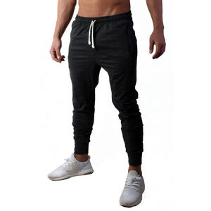 Pantalons de jogging décontractés pour hommes en coton, personnalisés, imprimés, respirants, avec cordon de serrage, vente en gros à bas prix - Product Image 1
