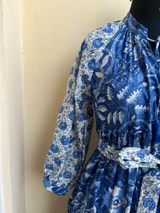 Femmes grande taille à manches longues Maxi robe bloc imprimé coton couleurs mélangées vêtements d'été avec gland décoration 100% coton - Product Image 4