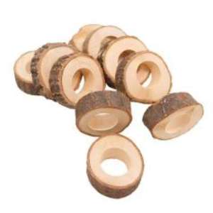 Élégants ronds de serviette en bois faits à la main avec un savoir-faire haut de gamme pour une décoration de table de mariage rustique et des tables spéciales - Product Image 2