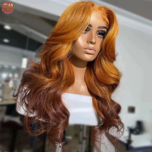 Perruque Lace Front Ombrée Gingembre Orange, Ondulée, avec Raie 13x4, Dentelle HD Transparente, Cheveux Humains Vierges Longs et Épais pour Femmes Noires - Product Image 4