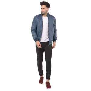 Blouson aviateur d'extérieur décontracté grande taille pour hommes, tricot de coton et de polyester avec logo personnalisé, printemps/automne, imperméable, boutons recouverts - Product Image 3