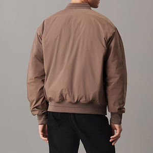 Veste bomber à col montant en toile personnalisée à la vente chaude pour hommes Imperméable Coupe-vent Respirant Haute qualité Style baseball décontracté - Product Image 5