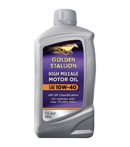 Aceite Lubricante para Motor Golden Stallion, Mezcla Sintética Antidesgaste para Alto Kilometraje, SAE 10W-40, Paquete de 6, 1 Cuarto de Galón - Product Image 1