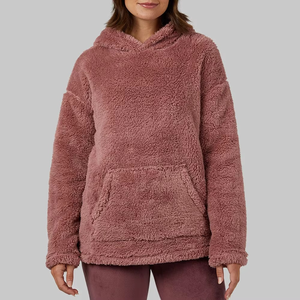 Sudadera CON CAPUCHA DE Sherpa para mujer para uso en exteriores Sudadera con capucha de gran tamaño de manga larga con estampado personalizado para mujer - Product Image 2