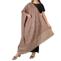 Écharpes en cachemire pashmina longues et unies avec broderie en gros, style ethnique pour femmes, imprimé à la main, douces pour l'hiver
