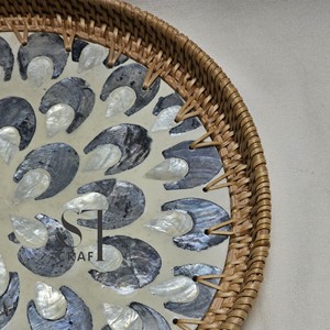 สินค้ายอดนิยมหวายแม่มุกเสิร์ฟถาดตกแต่งบนโต๊ะอาหารแม่มุกถาดเก็บMade in Vietnam - Product Image 3