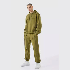 Custom Manufacture 2024 Boxy Oversized <b>Men</b> Acid Wash Blank Tracksuit With Premium Quality of Cotton Fleece Sweatsuits for <b>Men</b> - Product Image 1