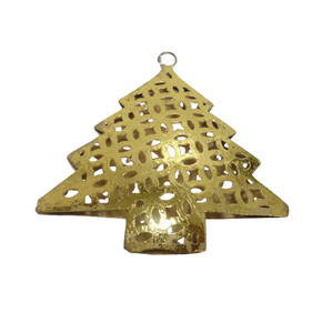 Decoración navideña hecha a mano de hierro X Mas Tree Gold Foil Adorno navideño colgante para decoración del hogar personalizado - Product Image 3