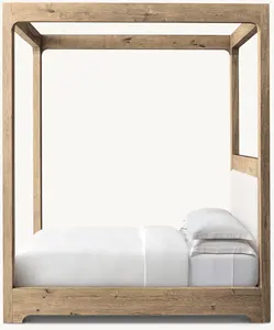 Großhandel Luxus Modern Neueste Design Schlafzimmer möbel Starke Basis Massive Eiche Holz Queen King Size Himmelbett