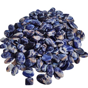 Vente en gros pas cher prix Sodalite pierre précieuse polie naturelle Moissanite cristal Cabochon les deux tailles pour la fabrication de bijoux - Product Image 3