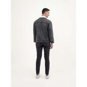 Veste en jean 9 Apparel doublée Sherpa, coupe classique, décontractée, boutonnée, légère, lavable, hiver, vintage, motif uni, poches - Product Image 4