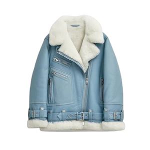 Vente directe d'usine, faible MOQ, veste en cuir de haute qualité pour femmes grandes tailles, mode d'hiver, design tricoté respirant, couleurs personnalisées - Product Image 1