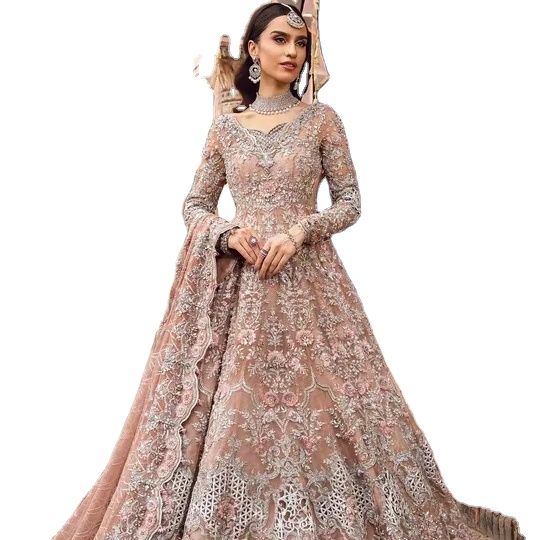 Luxury High Quality Embroidered Indian Traditional Floor-Length Winter/Summer  Bridal Wedding Gown Moisture Wicking Party Wear| Alibaba.com