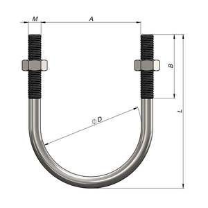 Collier de serrage en U galvanisé, mini et robuste, en acier - Product Image 3