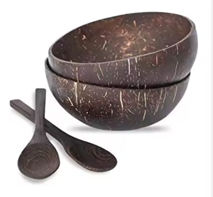 Natural Coconut Wooden <b>Bowl</b> <b>Set</b> for Salads and <b>Desserts</b> - Product Image 6