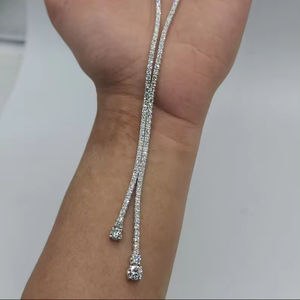 Beau demi-diamant larme laboratoire cultivé Tennis collier bijoux personnalisés diamants en vrac meilleur cadeau d'anniversaire pour les femmes - Product Image 6