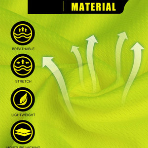 Venta al por mayor de ropa de seguridad reflectante de manga larga personalizable con logotipo de alta visibilidad-Camisetas de poliéster a prueba de agua en estilos de jugador de malla - Product Image 5