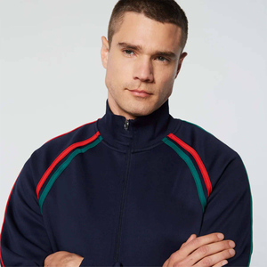 <b>Navy</b> Winter Tracksuit Set for <b>Men</b> with Custom Logo Two Piece Sportswear Solid Pattern 100% Cotton <b>Fleece</b> - Product Image 5