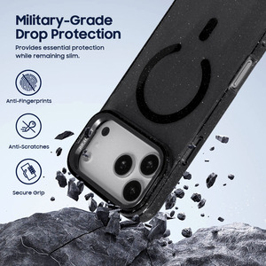 Funda Protectora Magnética Transparente Morada a Prueba de Golpes con Anillo de Soporte para Cámara para iPhone 15 16 17 18 Pro Max, Venta al Por Mayor - Product Image 2