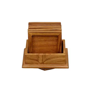 Sous-verres élégants en bois Design simple Bois d'acacia naturel Sous-verres de haute qualité Vaisselle noyer par l'artisanat croissant - Product Image 1