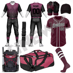Ensemble complet de maillot et pantalon de baseball personnalisés, imprimés, 100 % polyester, avec casquette de baseball - Product Image 6