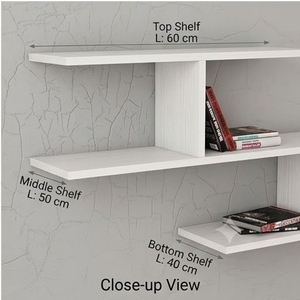 <b>Wall</b> <b>Mounted</b> Wooden Storage <b>Shelf</b> 2 Tier Minimalist Design for Living Room Neatening - Product Image 5