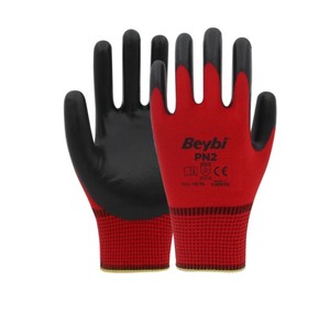 Guantes de nitrilo tejidos de poliéster PN2 Guantes DE TRABAJO recubiertos de nitrilo 1/2 tejidos de hilo de poliéster y medio recubiertos de nitrilo. - Product Image 3
