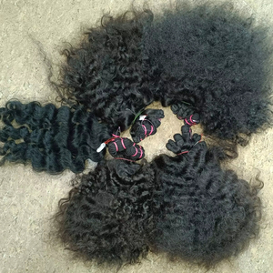 100% Extension de cheveux Remy de haute qualité Cheveux humains vierges indiens bouclés profonds des temples sud-indiens - Product Image 1
