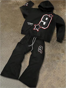 Sweat à capuche pull en coton de haute qualité et survêtement imprimé sur mesure vêtements d'hiver tenue décontractée mode de rue vêtements en gros - Product Image 5