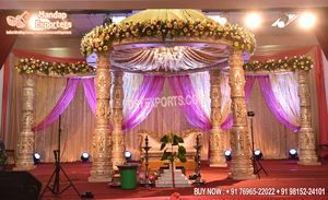 Mandap DE BODA Srilankan y decoración de ceremonia Matrimonio del sur de la India Decoración de Mandap abierto Grand Golden Mangalam Mandap Australia - Product Image 2