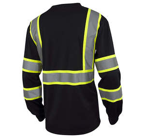 2024 nouveauté Hi vis chemise de sécurité rayures réfléchissantes vêtements de travail Construction chemise à manches longues réfléchissant haute visibilité chemise - Product Image 2