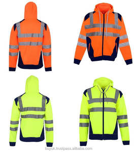 Sweat-shirt de travail à capuche haute visibilité, best-seller, avec fermeture éclair, bas noir, taille extra large, vert, sécurité au travail, OEM - Product Image 4
