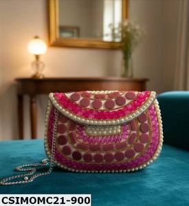 Craftstages International Metal Clutch Chain Strap Satin Lining Flap Closure 1-1.9L Capacity Multi-Function Fashion Evening <b>Bag</b> - Product Image 4