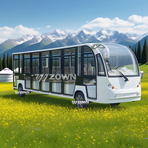 รถบัสเที่ยวชมไฟฟ้าและรถยนต์14ที่นั่งรถรับส่งแบบปิดสำหรับโรงพยาบาล/สวนสัตว์/ทัวร์กลางคืนรถบัสขนาดเล็กที่มีประตูและเครื่องปรับอากาศ - Product Image 2