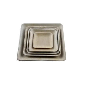 Assiettes carrées jetables écologiques en feuille de palmier, repas durables pour les mariages et événements, durables et réutilisables - Product Image 3
