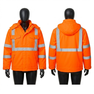 Veste de travail pour femme en polyester Oxford premium 300 GSM, jaune, orange, marine, avec panneaux réfléchissants, logo personnalisé, vêtements de sécurité - Product Image 5