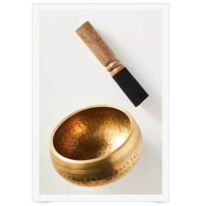 Bol chantant en laiton pur conception martelée ronde guérison méditation chant Chakra bol mantra spirituel bols de prière religieux - Product Image 1