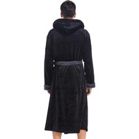 2025 Peignoir de Bain Spa en Velours avec Logo Personnalisé, Doux, à Capuche, Ensemble Long de Luxe avec Grandes Poches pour Hommes
