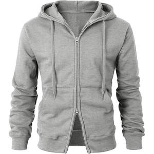 Offre Spéciale automne couleur unie hommes à manches longues fermeture éclair Hoodies avec des couleurs et des tailles personnalisées - Product Image 1